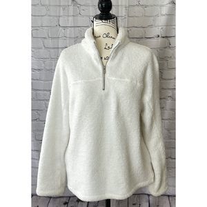 Thread & Supply Women’s White Fleece Pullover (Size L)